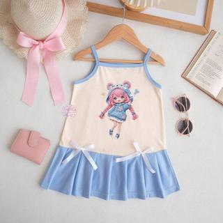 OWLET-Vestido Anya Feminino De Alça Com Motivo De Fita 3D Infantil Fofo De 1 A 6 Anos