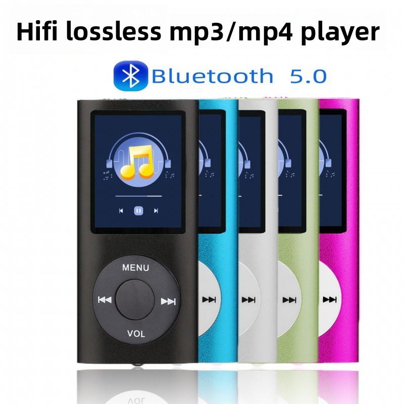 Reprodutor de MP3 Bluetooth Portátil com Tela, Suporta Cartão TF, Rádio FM, Gravador de Voz para Estudantes, Música e Au