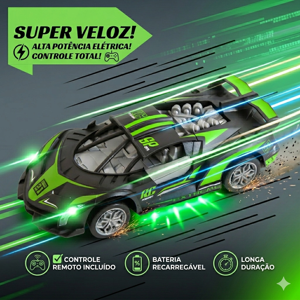 Carro De Controle Remoto Corrida Extreme Super Veloz Brinquedo