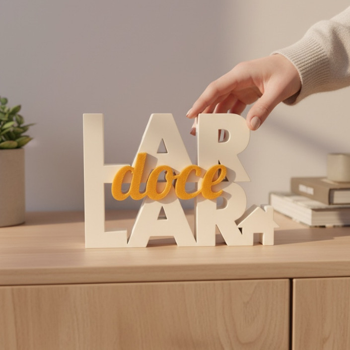 Letreiro Decorativo Lar Doce Lar | Placa para Sala, Quarto e Decoração de Casa