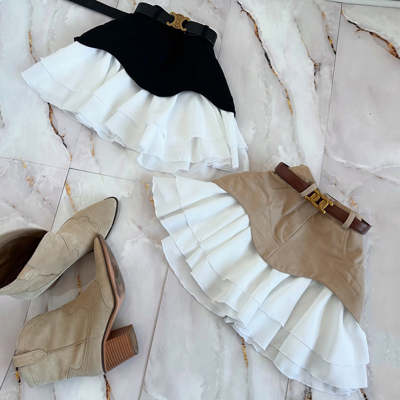 Detalhes do Roupas femininas transfronteiriças 2026 verão novo estilo babados bolo saia pequena saia curta saia de cintura alta