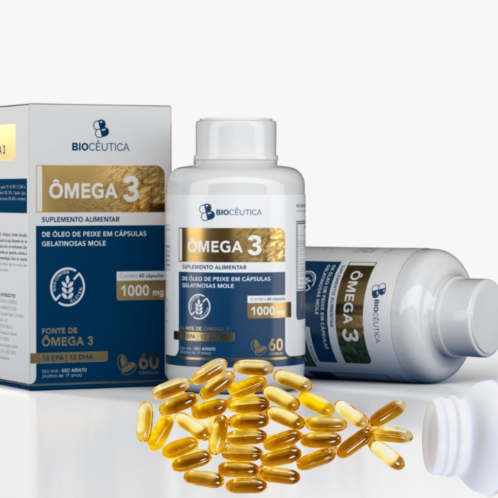 Óleo de Peixe Ômega 3 1300mg Concentrado DHA + EPA 60 Cápsulas moles gelatinosas