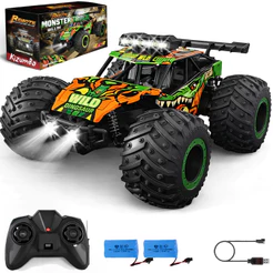 Carrinho Controle Remoto Off Road Monster Truck Super Velocidade 25km 2 Baterias Dinossauro Kizumba