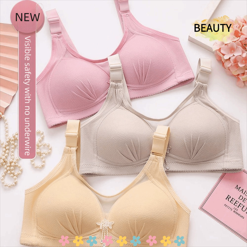BEAUTYHOMEBR Bralette Plus Size , Sutiã Confortável Sem Costura 38/40 Push Up Respirável Fio Para Mãe