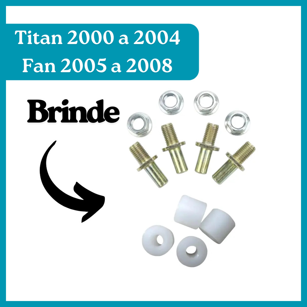 Kit Relação Transmissão Completo CG Titan 125 2000 até 2004 FAN 125 2004 até 2008 + Parafusos + Buchas Nylon + Patins · foto 2
