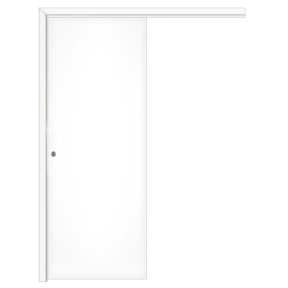 Kit Porta de Correr Interna Pinhal 15 a 20 cm, Branco UV, 214 X 65 cm