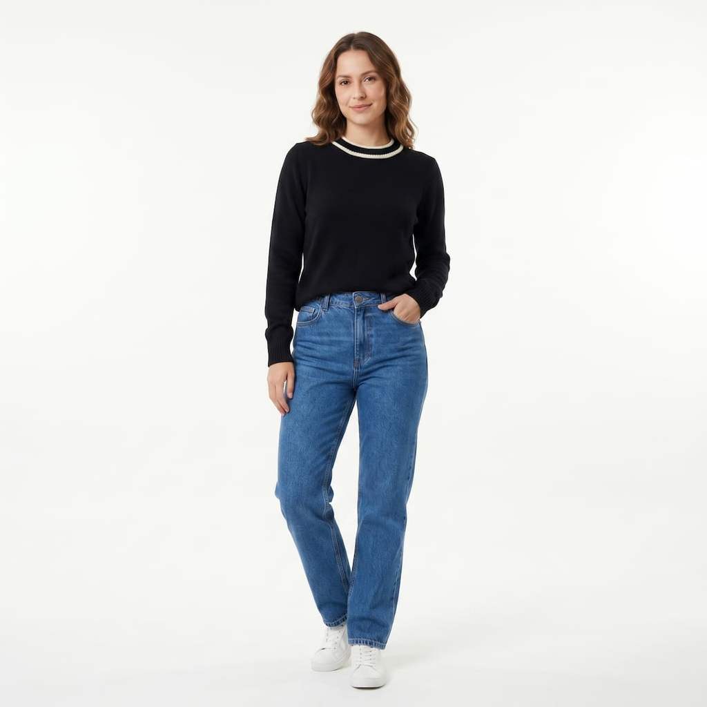 Blusa Tricot Facinelli Gola Listrada Conforto Premium 651293
