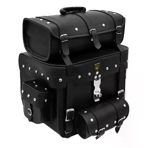 Alforge Bolsa Traseira Couro 62 Litros Com Cravo E Fechadura - Alforje