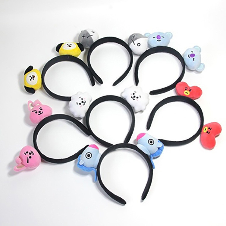   Faixa de Cabelo do Grupo de Música Pop Coreano BTS BT21 Bangtan Boys Fofa B1IK
