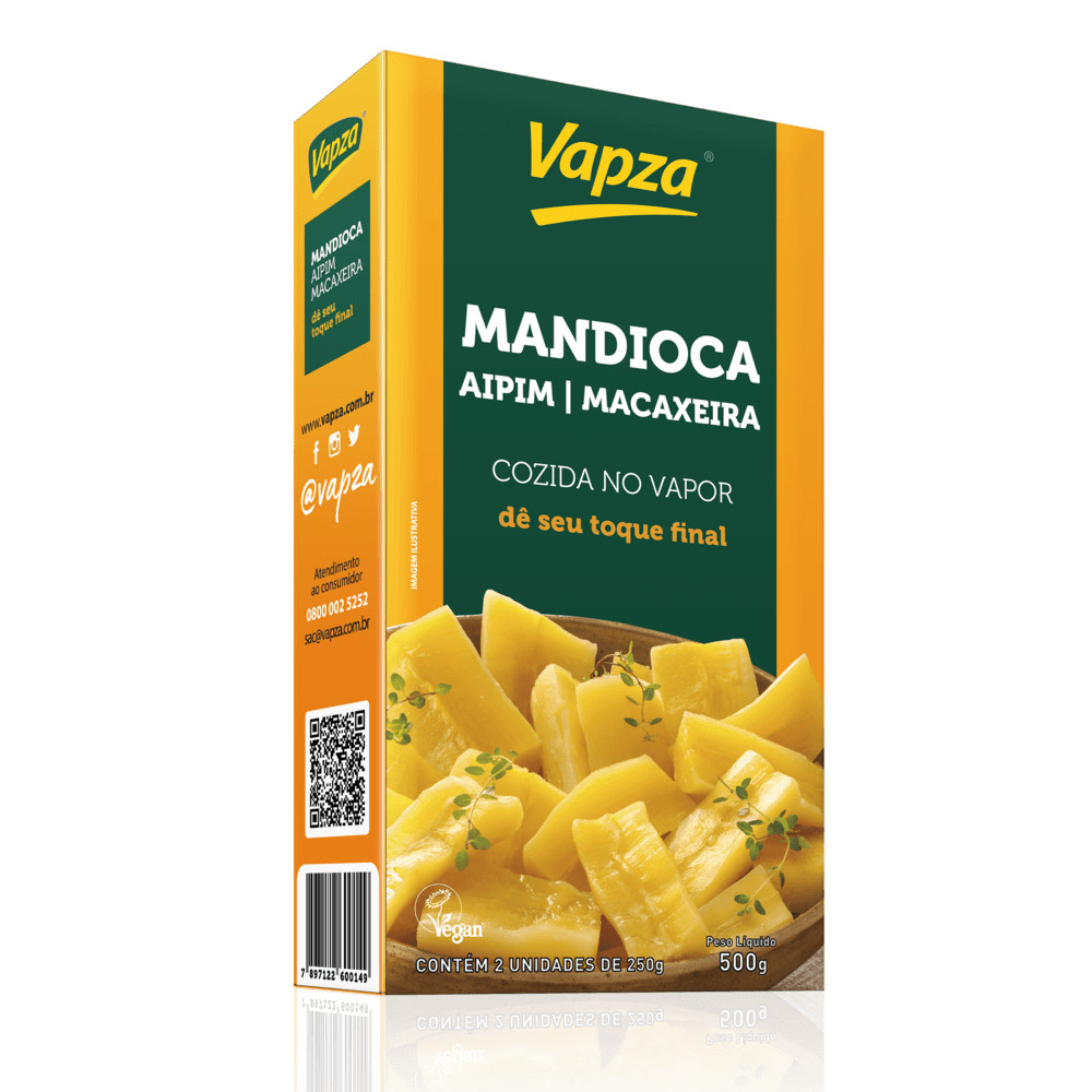 Imagem Mandioca Aipim Cozida no Vapor 500G Vapza
