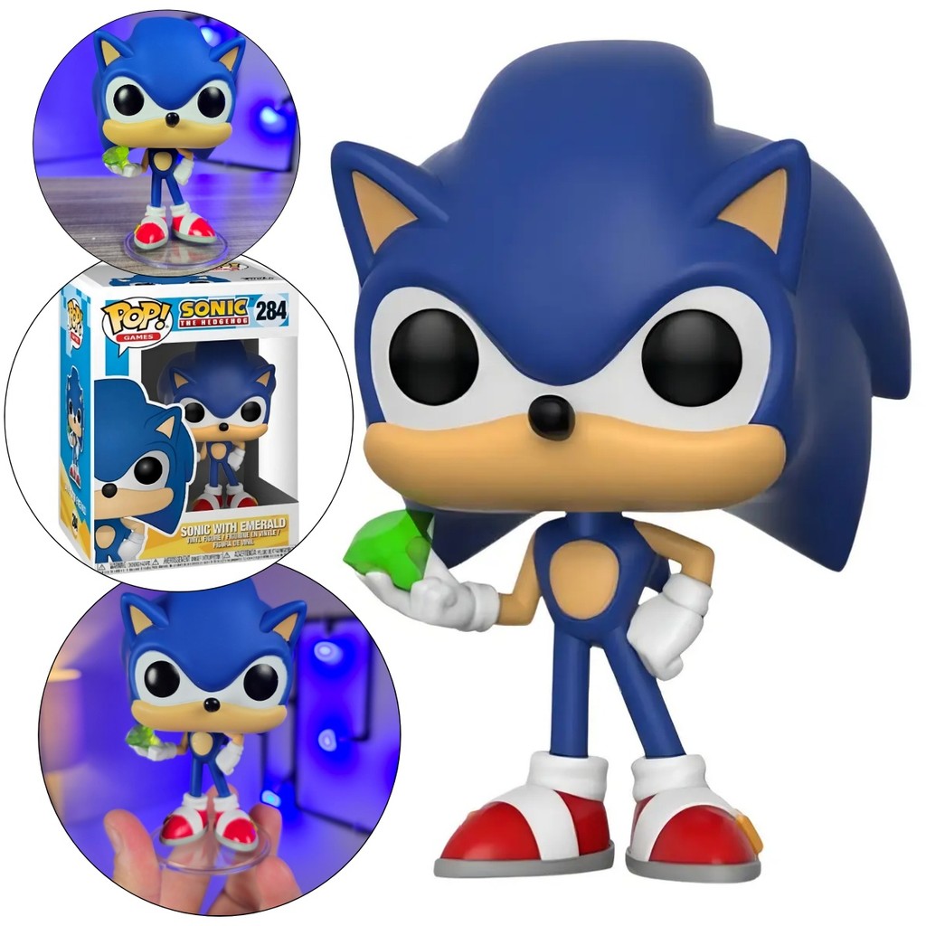 Sonic Com Esmeralda Boneco Funko Pop Sonic The Hedgehog
