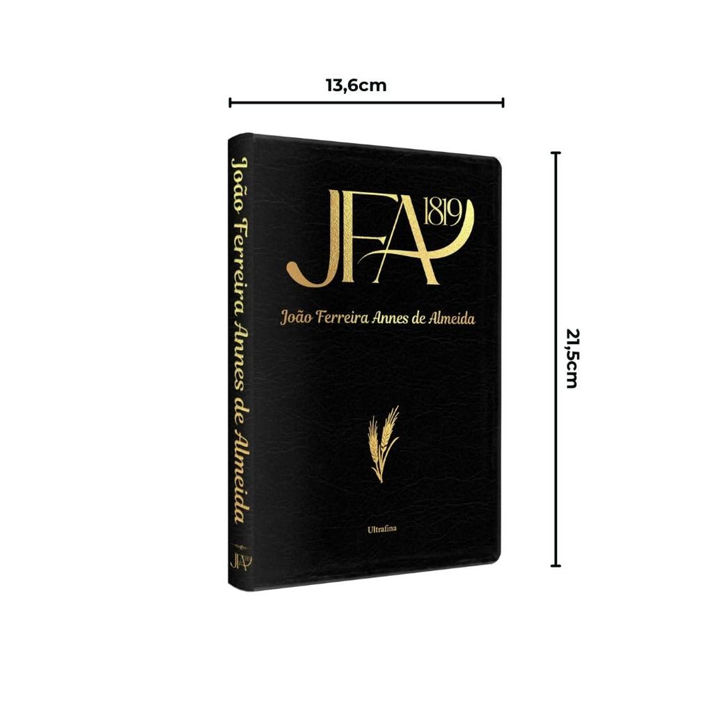 Bíblia Sagrada João Ferreira de Almeida | JFA 1819 | Ultrafina | Letra Normal | Capa Luxo Preta