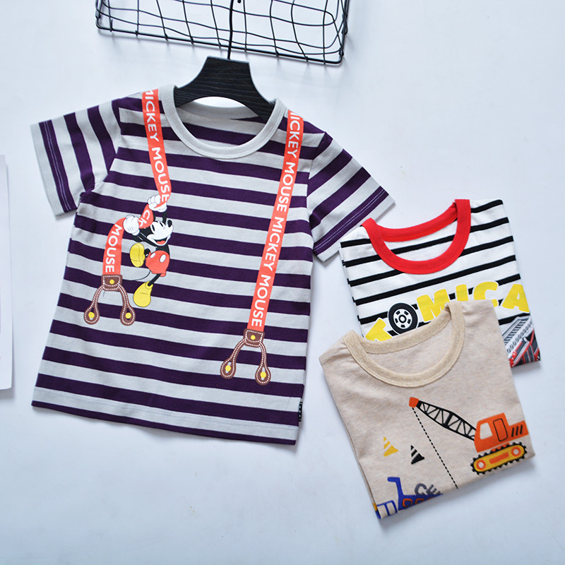 Comércio exterior roupas infantis verão infantil puro algodão manga curta camiseta grande infantil meia manga roupa exte