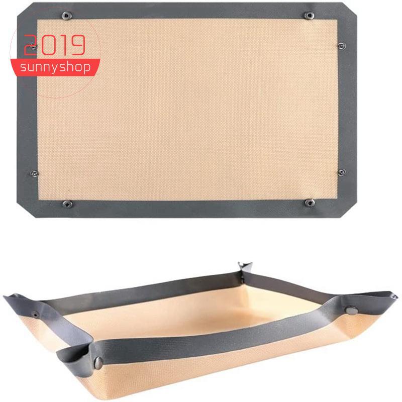 [Bestseller S] Tapete De Cozimento De Fibra De Silicone De 2 Unidades Com Fivela , Sem Vazamento E Antiaderente , Cantos