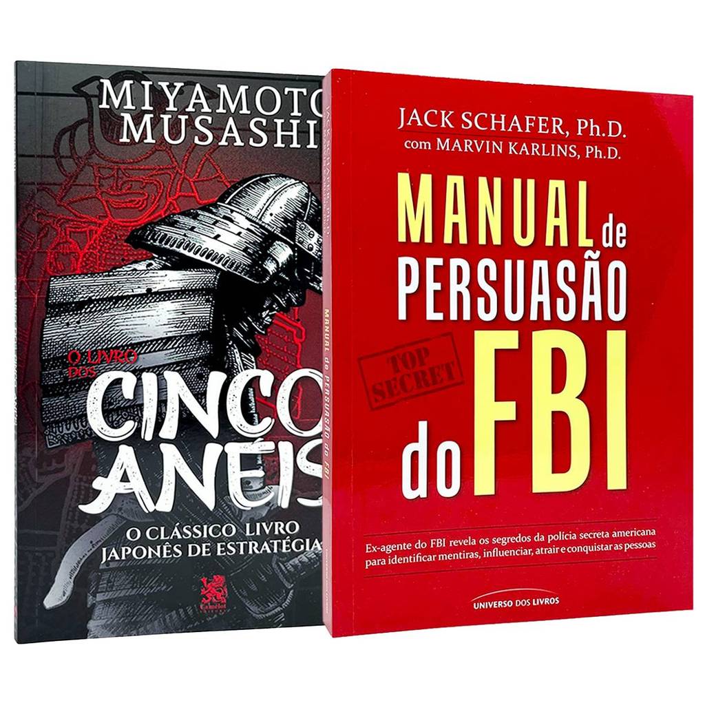 O Livro dos Cinco Anéis + Manual de Persuasão do FBI - Desenvolvimento Pessoal  - Kit 2 Livros