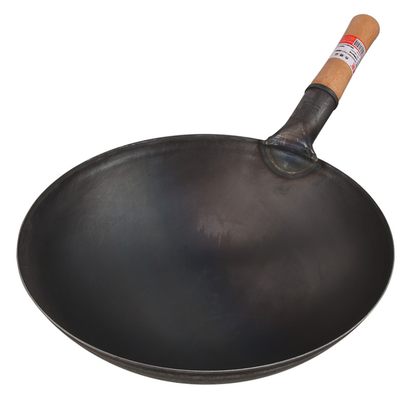 Panela de ferro espessada Chef Hotel comercial wok tradicional antiquado fogão a gás doméstico não revestido wok grande