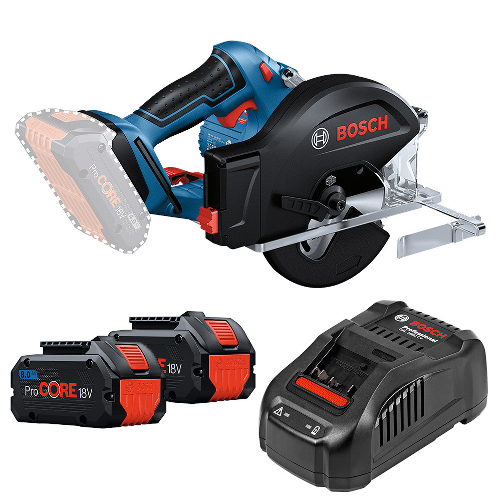 Cortadora de Metal 5.3/8" GKM 18V-50 + 2 Baterias 18V 8Ah ProCORE + Carregador (220V) Bosch