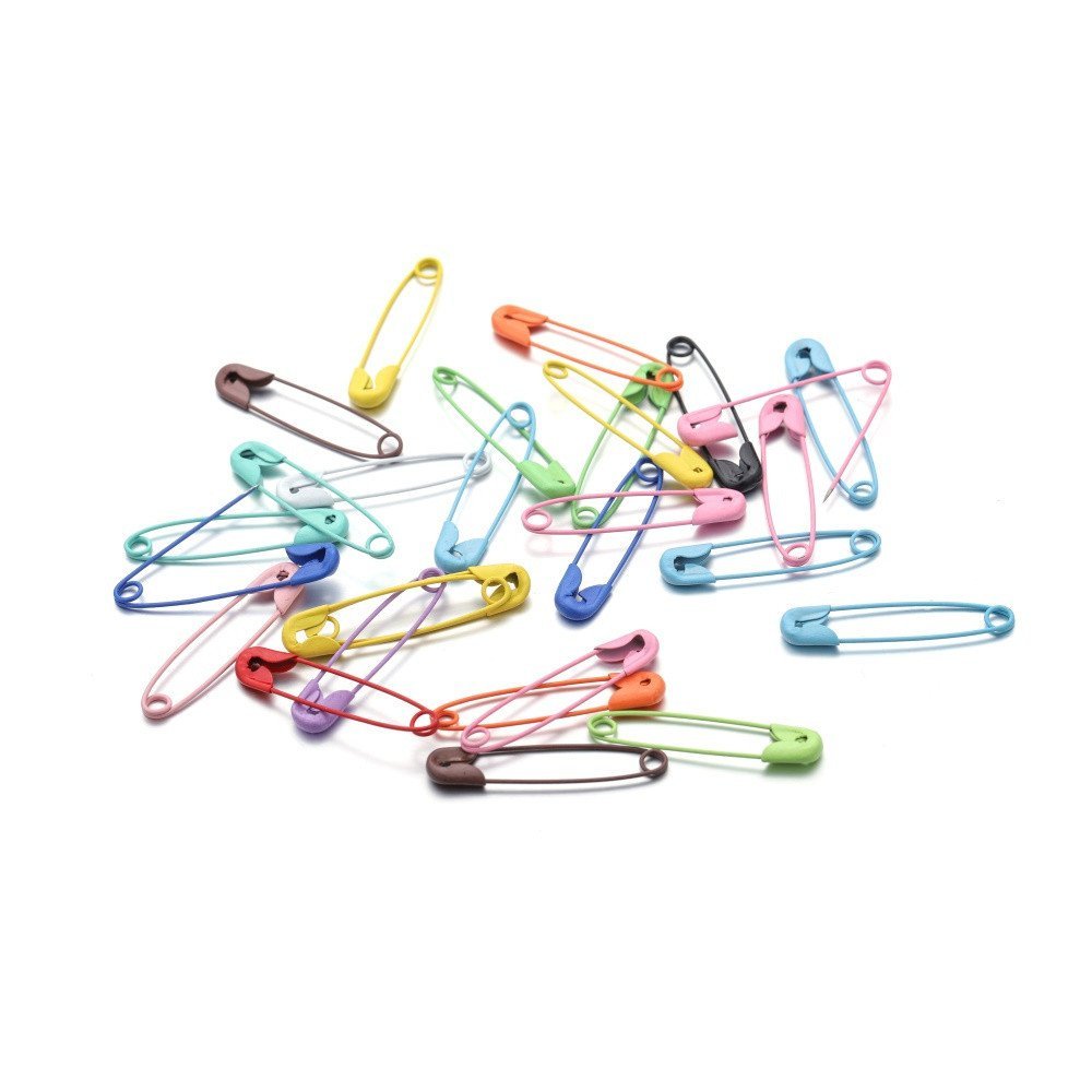 St.kunkka 50pcs Broche de cor de doce 30.5mm * 6.5mm Macaron Pino de segurança de cor mista