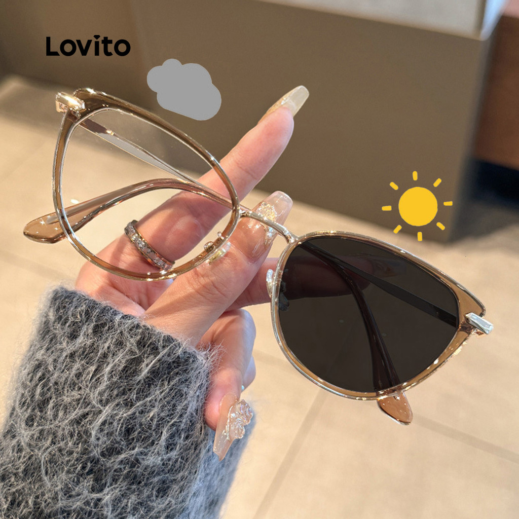 Lovito Casual Óculos De Sol Fotocromáticos Óculos De Sol Simples LFA108310