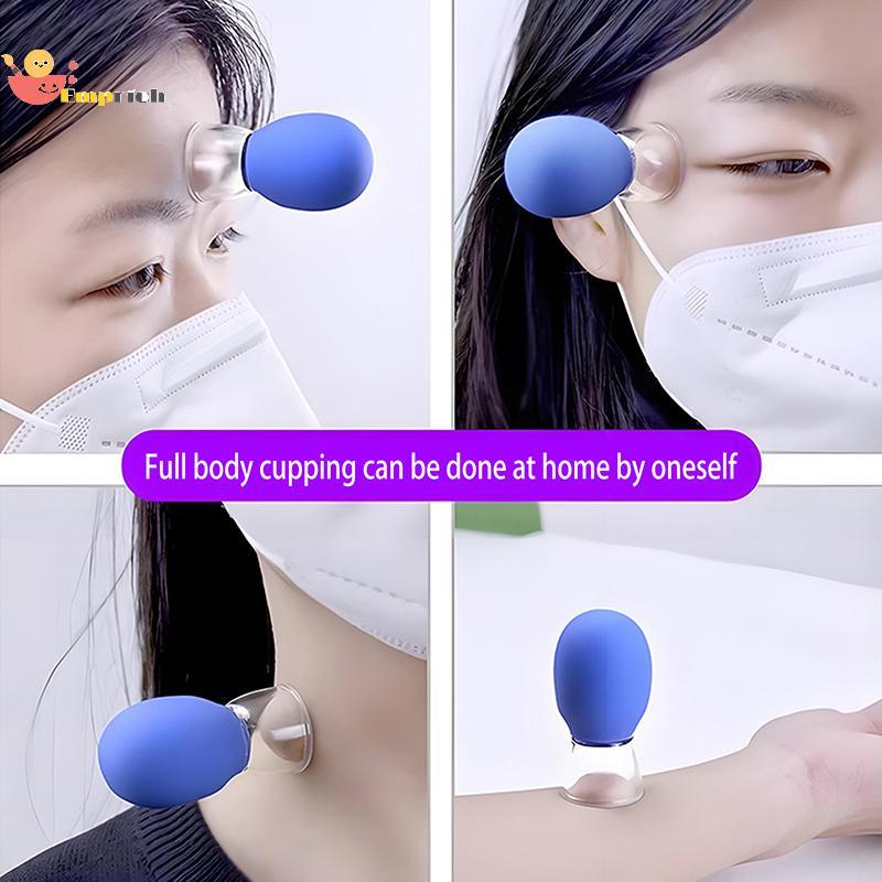 EMCH > 1/5 Pçs Silicone Natural Cupping Copo De Massagem Para O Corpo Fac Ne Olho Tanque De Vácuo Cuidados Faciais Anti-