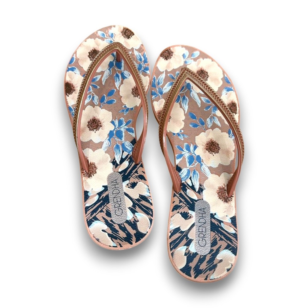 Chinelo Feminino Grendha Mais Acai Energia Leve Casual Bonito Verão Dia a Dia Detalhes Tiras Corrente 18060