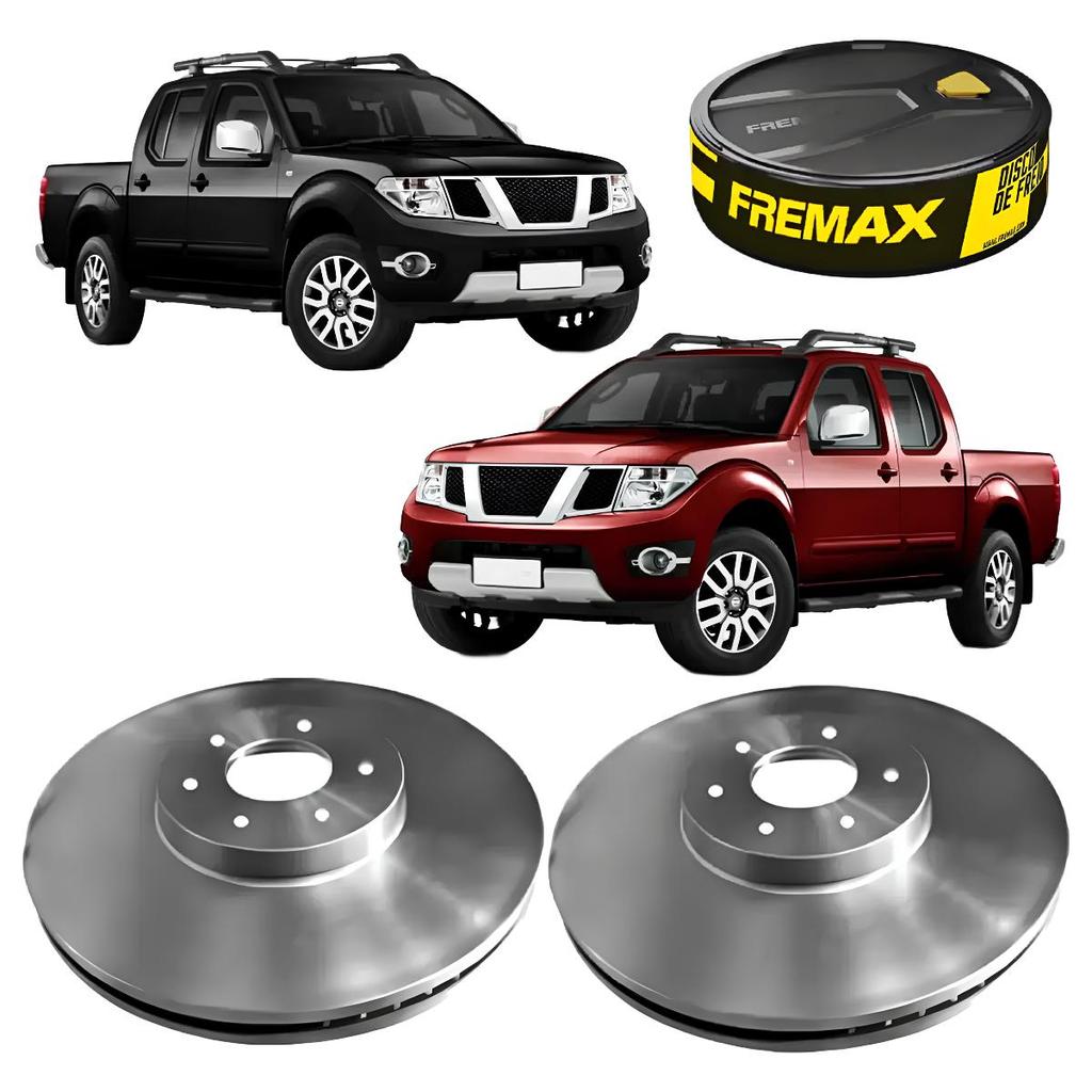 PAR DISCO DE FREIO DIANTEIRO FREMAX PARA FRONTIER 2.3 2.5 16V 2007 2026