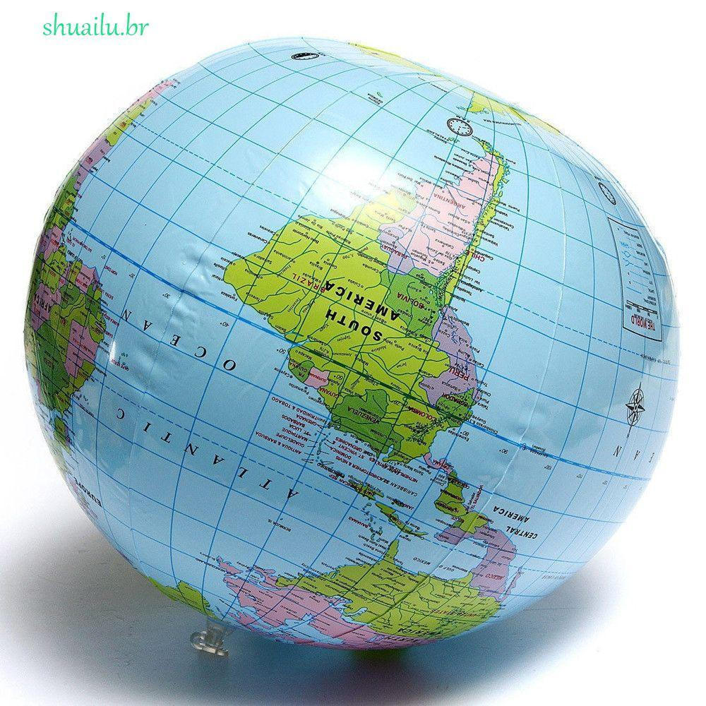 SHUAILU Globo PVC Balão Gigante Bola Terra Explodir De Praia Mapa Mundial Inglês