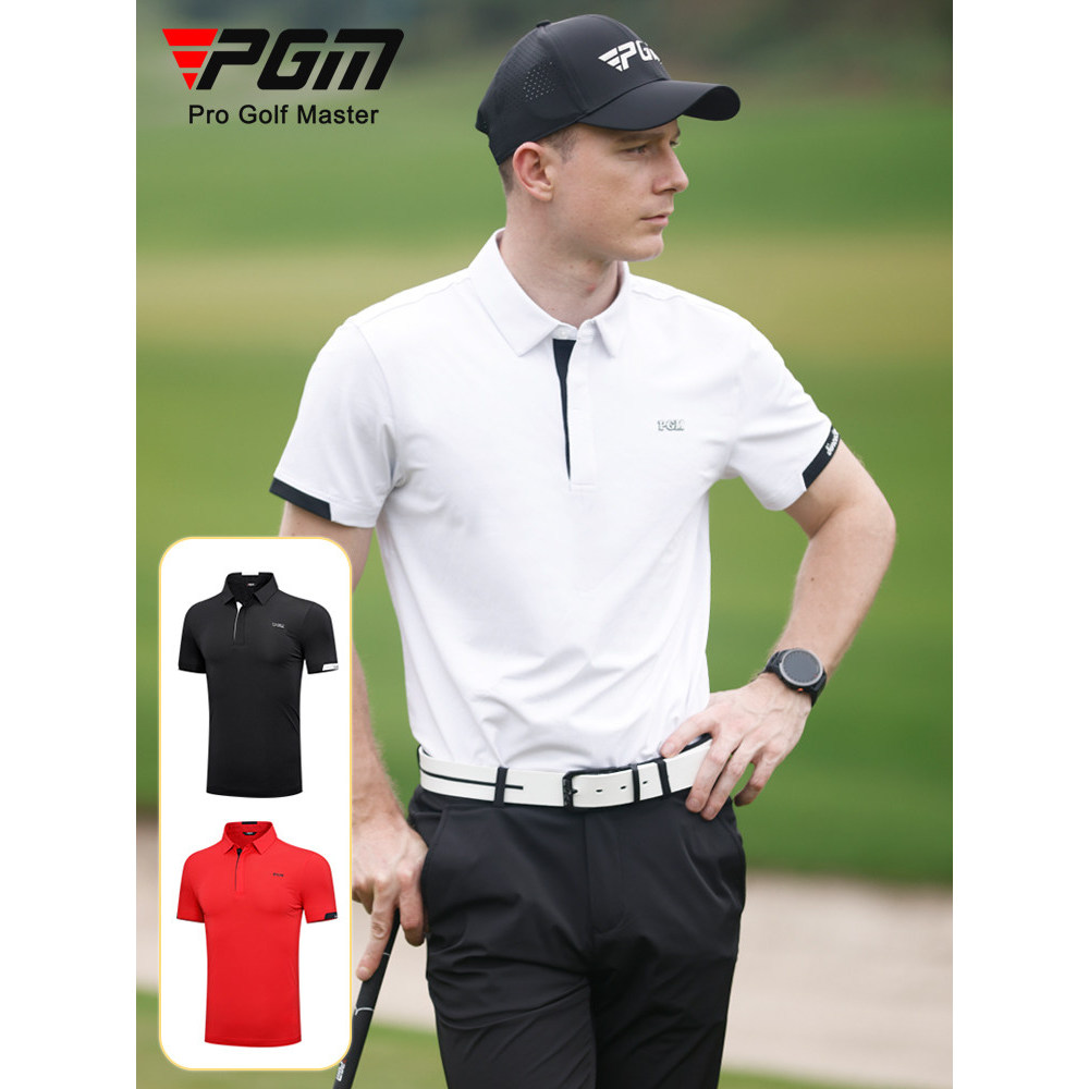 [20% de desconto em duas peças] Roupas de golfe PGM Roupas masculinas Camiseta de manga curta Camisa esportiva Top Roupa