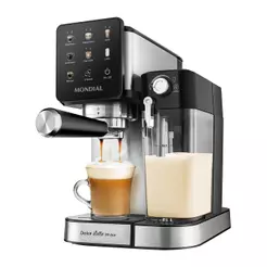 Cafeteira Espresso Automática Mondial Dolce Latte 20 Bar 127V 700ml Inox Preto Painel Touch