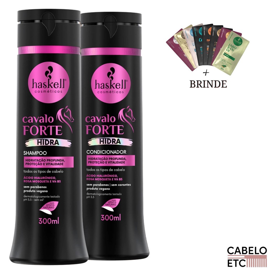 Kit Shampoo + Condicionador Cavalo Forte Hidra - 300ml - Haskell