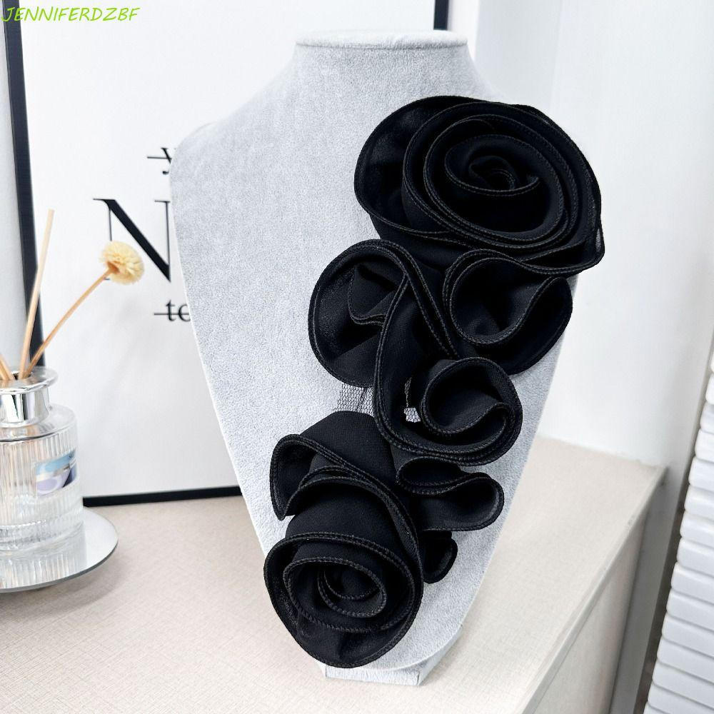 JENNIFERDZBF Patch Floral 3D , Tecido De Pano Decorativo De Flor Grande Aplique Feito À Mão , Macio