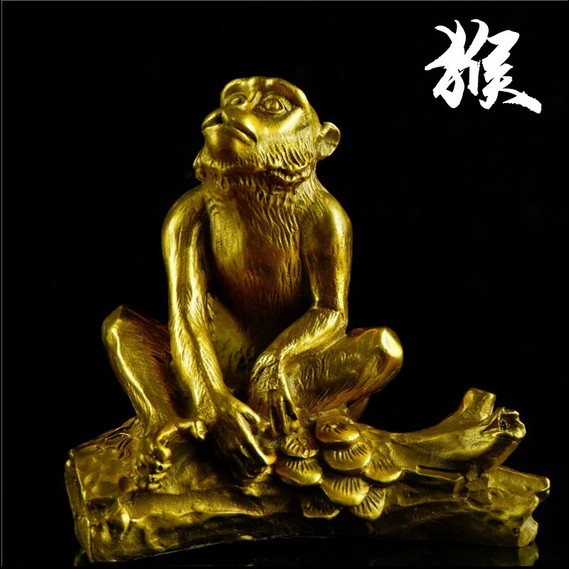 Estátua de bronze da sorte macaco Feng Shui macaco pertence ao macaco ornamentos ornamentos macaco do zodíaco bronze art