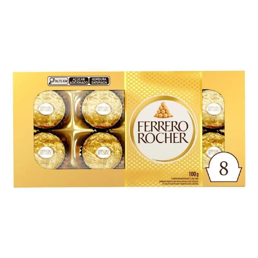 Chocolate ao Leite Ferrero Rocher 8 Unidades