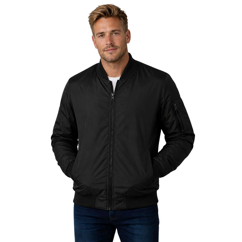 Jaqueta Corta Vento Masculino Com Punho e Bolsos - Preto