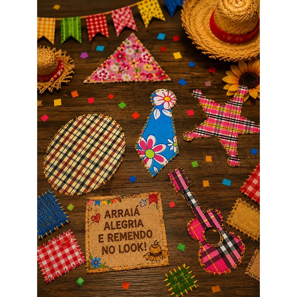 Remendo  em Tecido  para Festa Junina - Remendão para criança e adulto