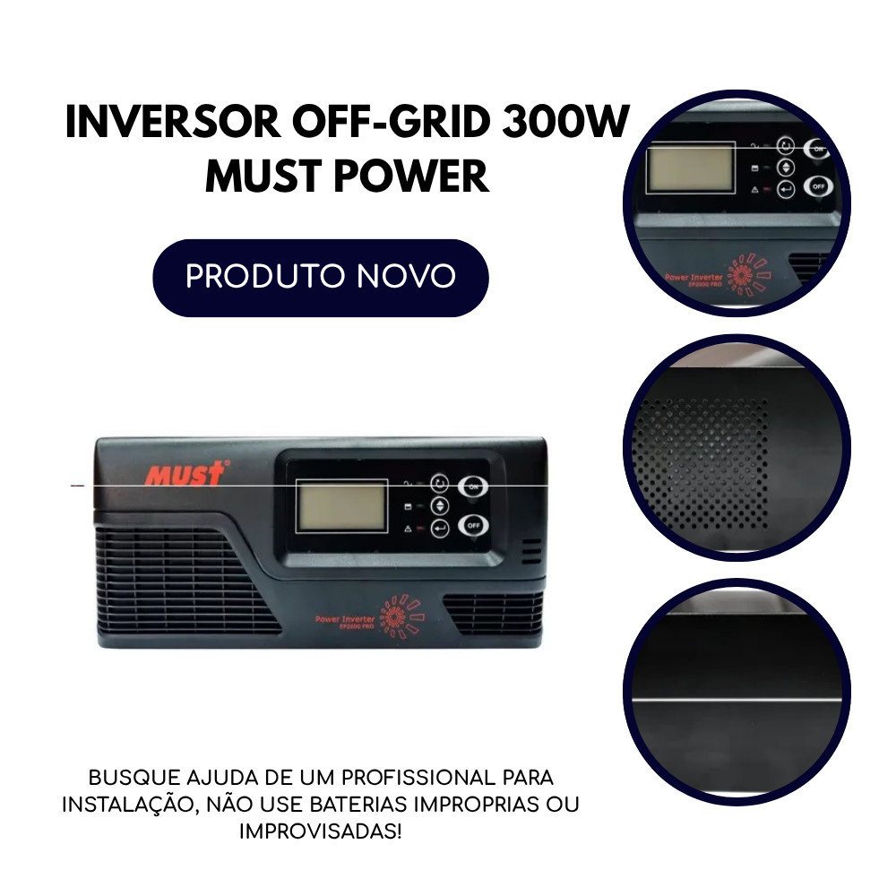 INVERSOR OFF-GRID 300W MUST POWER