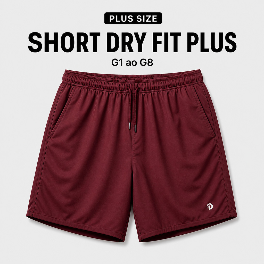 Bermuda Plus Size Masculina G1 G2 G3 G4 G5 G6 G7 G8 Dry Fit Leve
