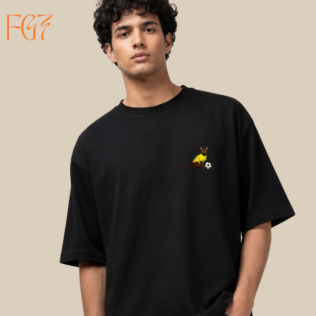 Camiseta Brasil Uniforme Pet Pet Copa do mundo Futebol Camisa Unissex 100% Algodão Oversized