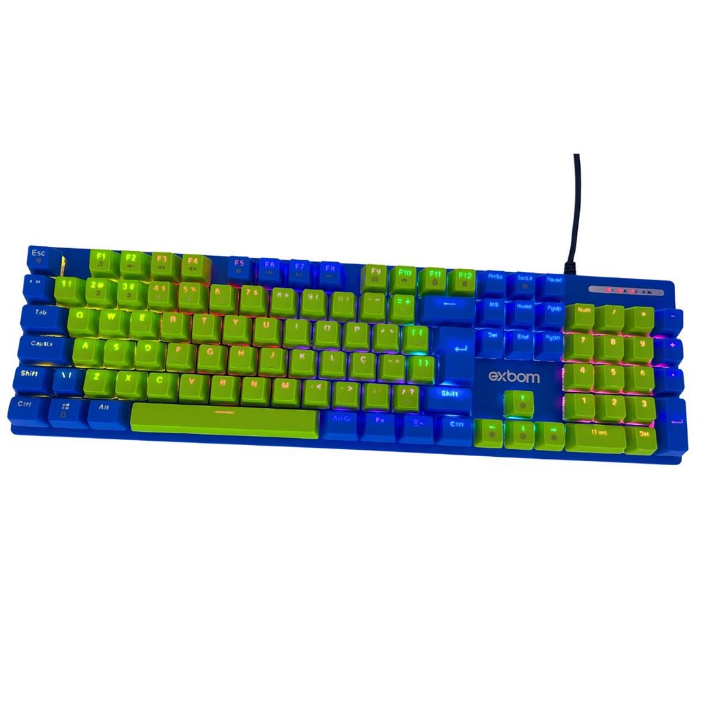 Teclado Mecânico Gamer Exbom BK-G501 RGB Anti Ghosting Red Switch 1000Hz Alta Durabilidade