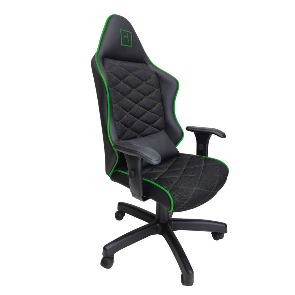 Cadeira Escritório Gamer Corino com Relax Preto/Verde Verde