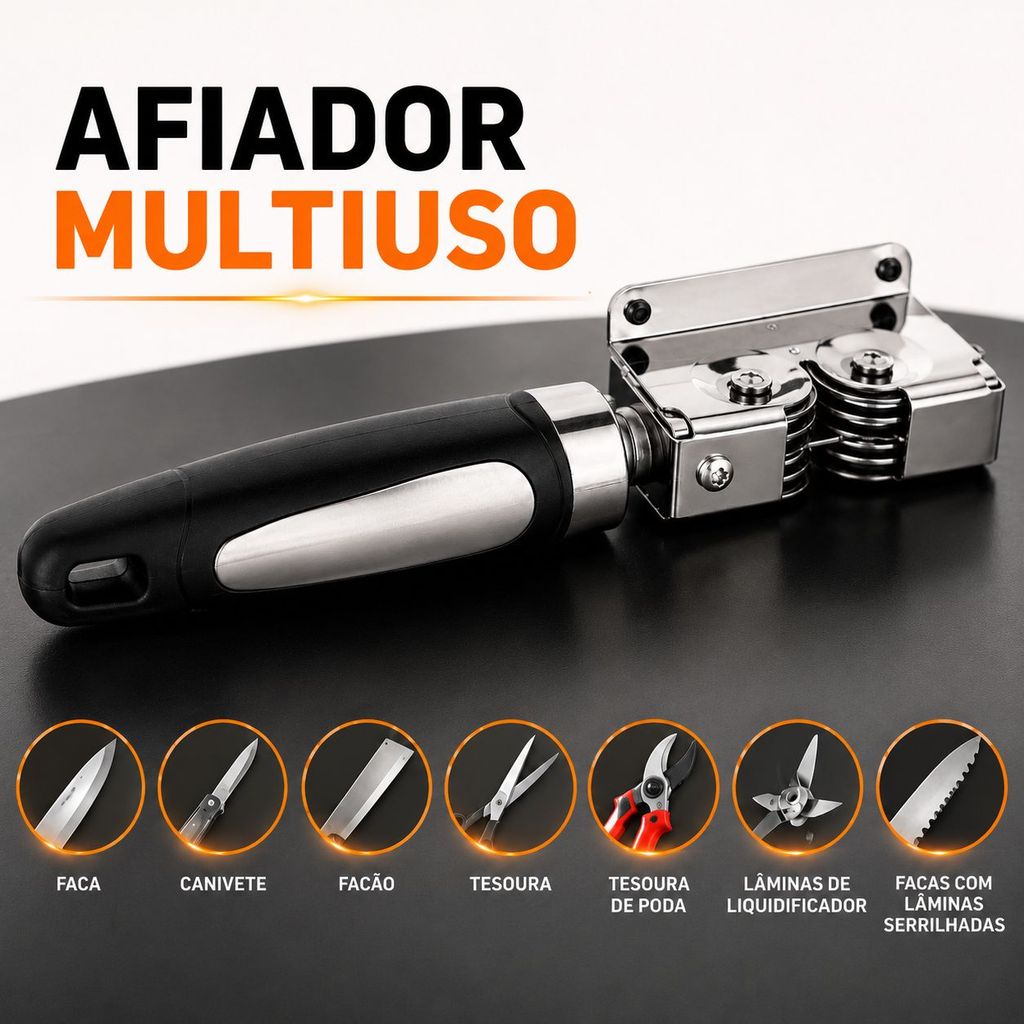 Kit 10 Afiador de Facas Multiuso Aço Inox Profissional Amolador Prático Cozinha Utilidades Barato