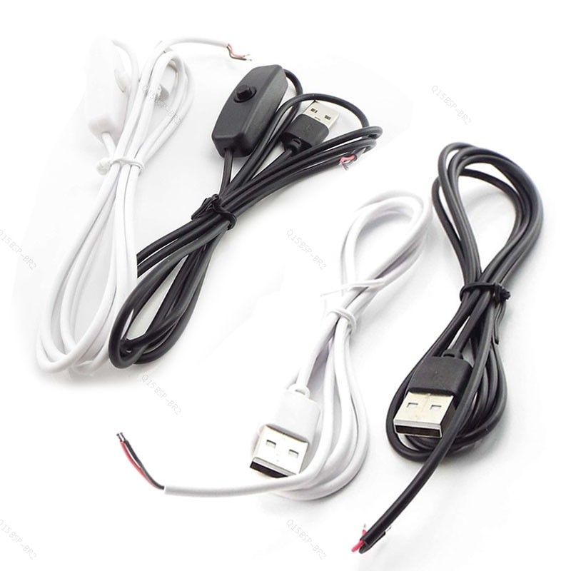 5V DC 2 Pinos 1M Cabo De Extensão USB Conector Fonte De Alimentação Fio LED chips Luz 501 Interruptor Liga/Desliga Elétr