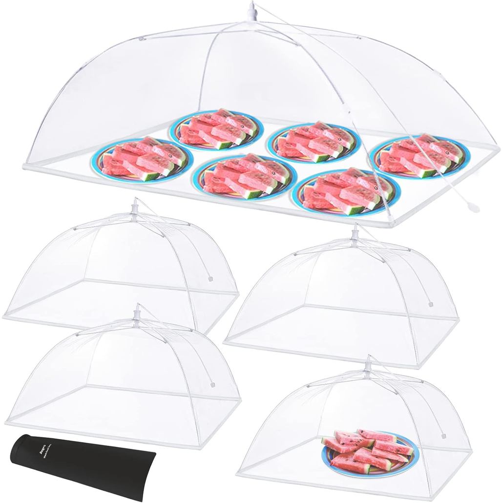 Capas para Alimentos Anpro para Uso Externo - 1 Extra Grande (40"x25") + 4 Grandes (17"x17") Tendas de Malha para Alimen