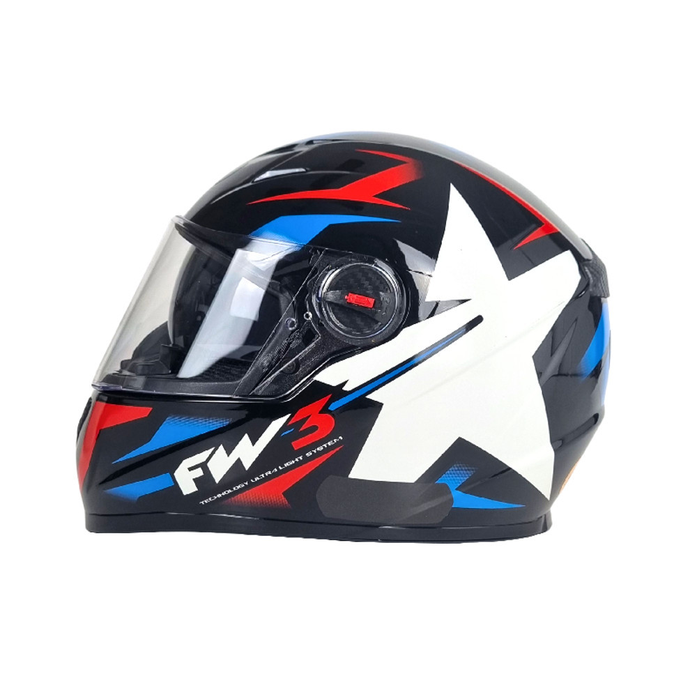 CAPACETE FW3 GTX STAR (PTO BRILHANTE/ AZUL/ VERM) (56)
