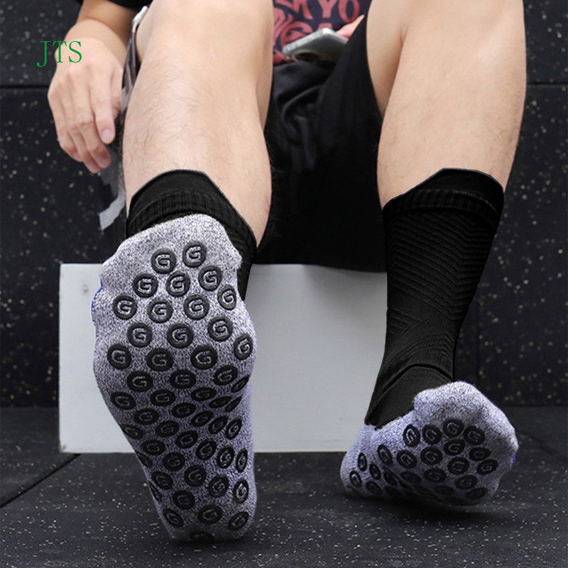 JTS PJX1 (Estoque Pronto) Meias De Futebol Profissional Para Adultos Borracha Com Fundo De Toalha Branca Antiderrapantes