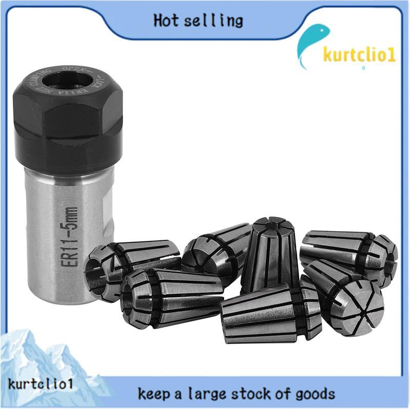 7 Peças De Pinça De Mola ER11 De Aço 1/2/3/4/5/6/7mm Com Suporte De Eixo De Motor De Haste De Extensão ER11A De 5mm