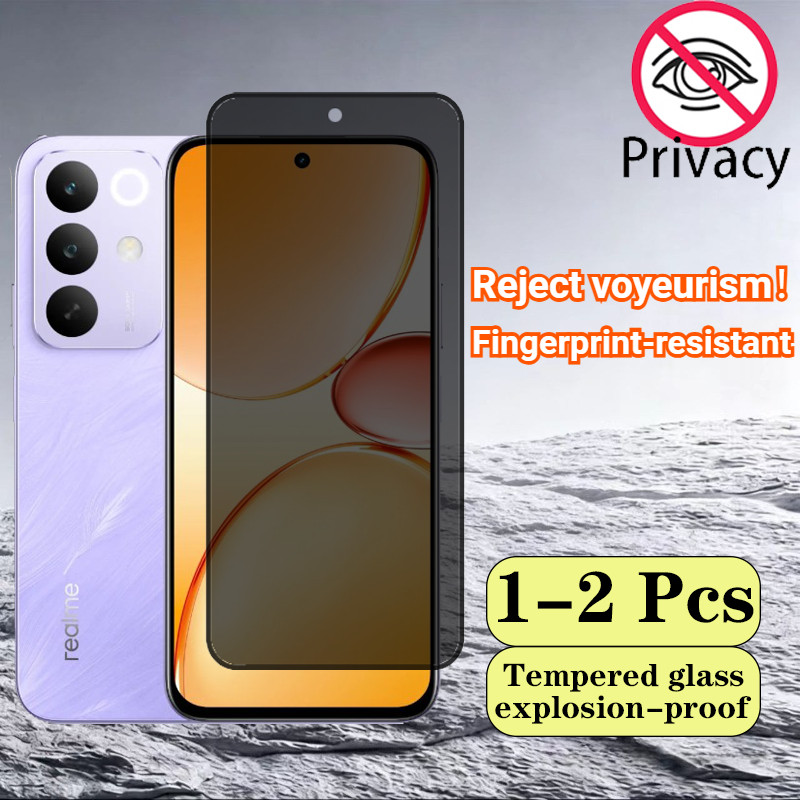 2 Pcs Realme C85 9D Proteger Privacidade Vidro Temperado Protetor De Tela Anti-Espionagem Para 16 Pro 70 60 60x 50 C85 C