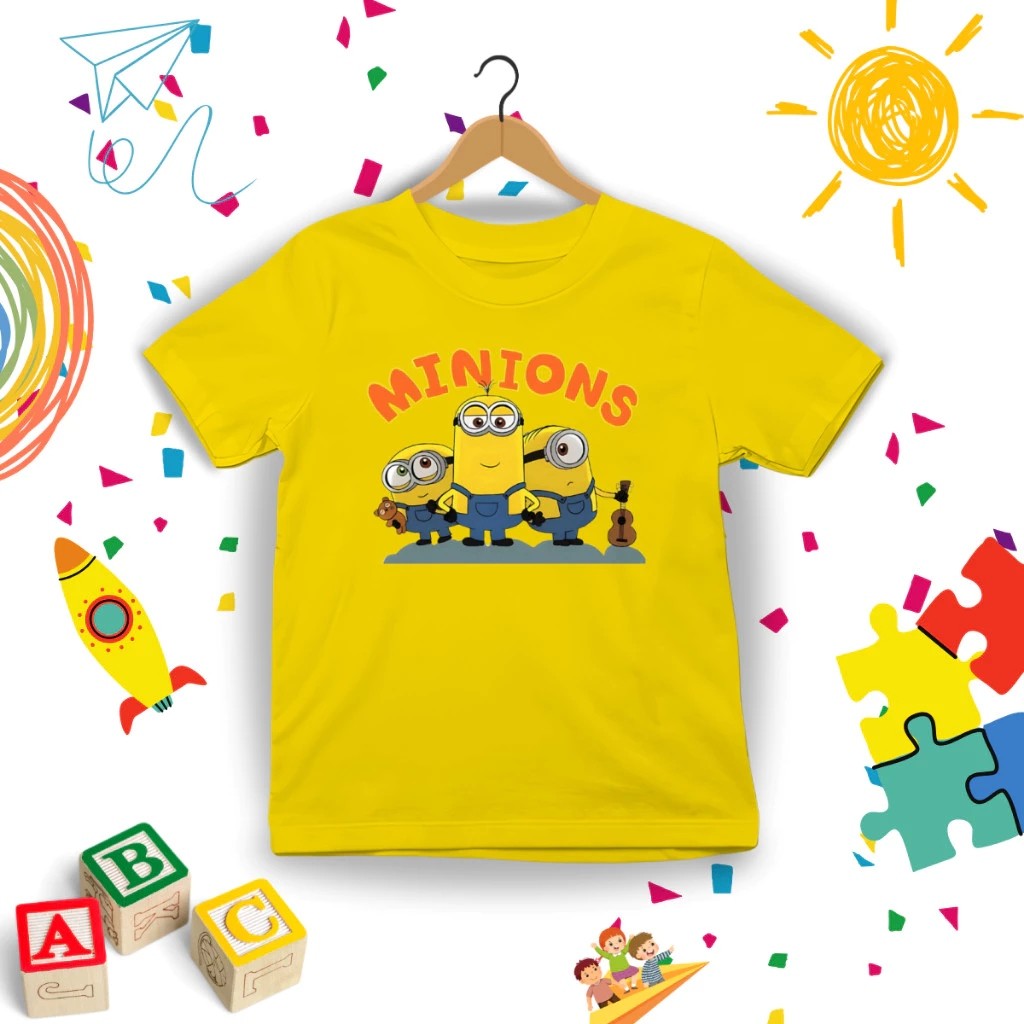 Camiseta Infantil Estampada  Amarelinhos Divertida Menino Menina 100% Algodão Confortável Dia a Dia Estilosa Escolar