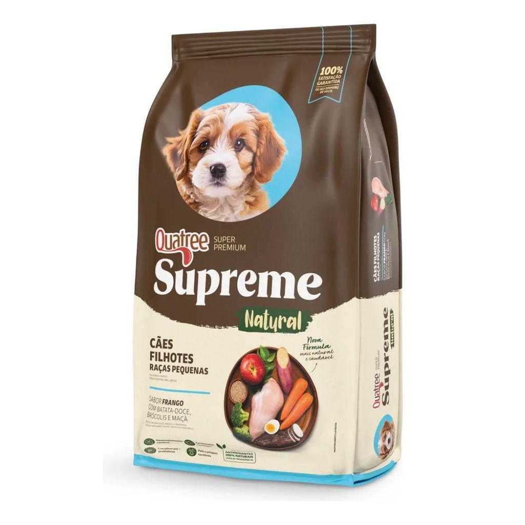 Ração Quatree Supreme Natural Cão Filhote Raças Pequenas 1kg