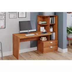 Mesa de Computador Elisa c/ 2 Gavetas e 6 Nichos Cinamomo - Permóbili